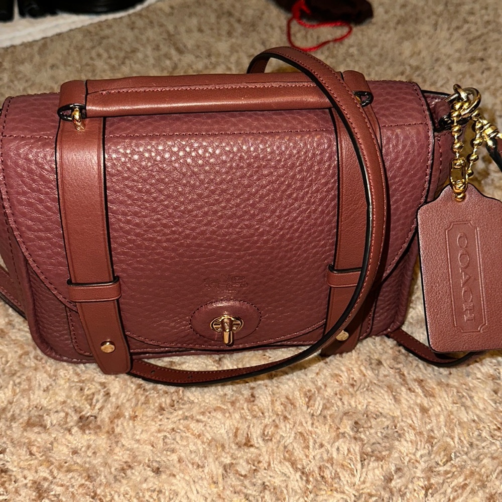 Coach Leather Mini Bleeker Messenger Bag